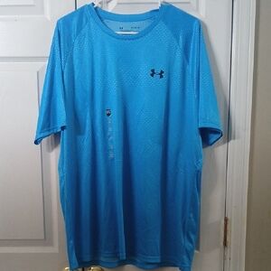 Under Armour loose heatgear turquoise Blue  short sleeve Shirt Sz XL NWT